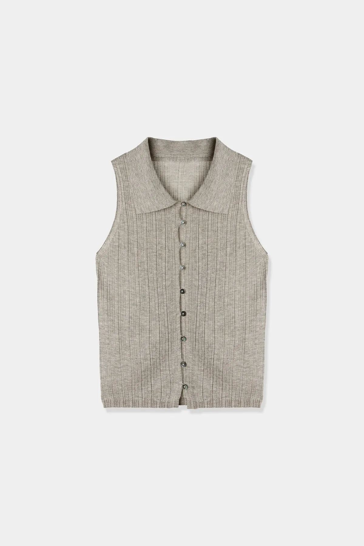 front button knit tops