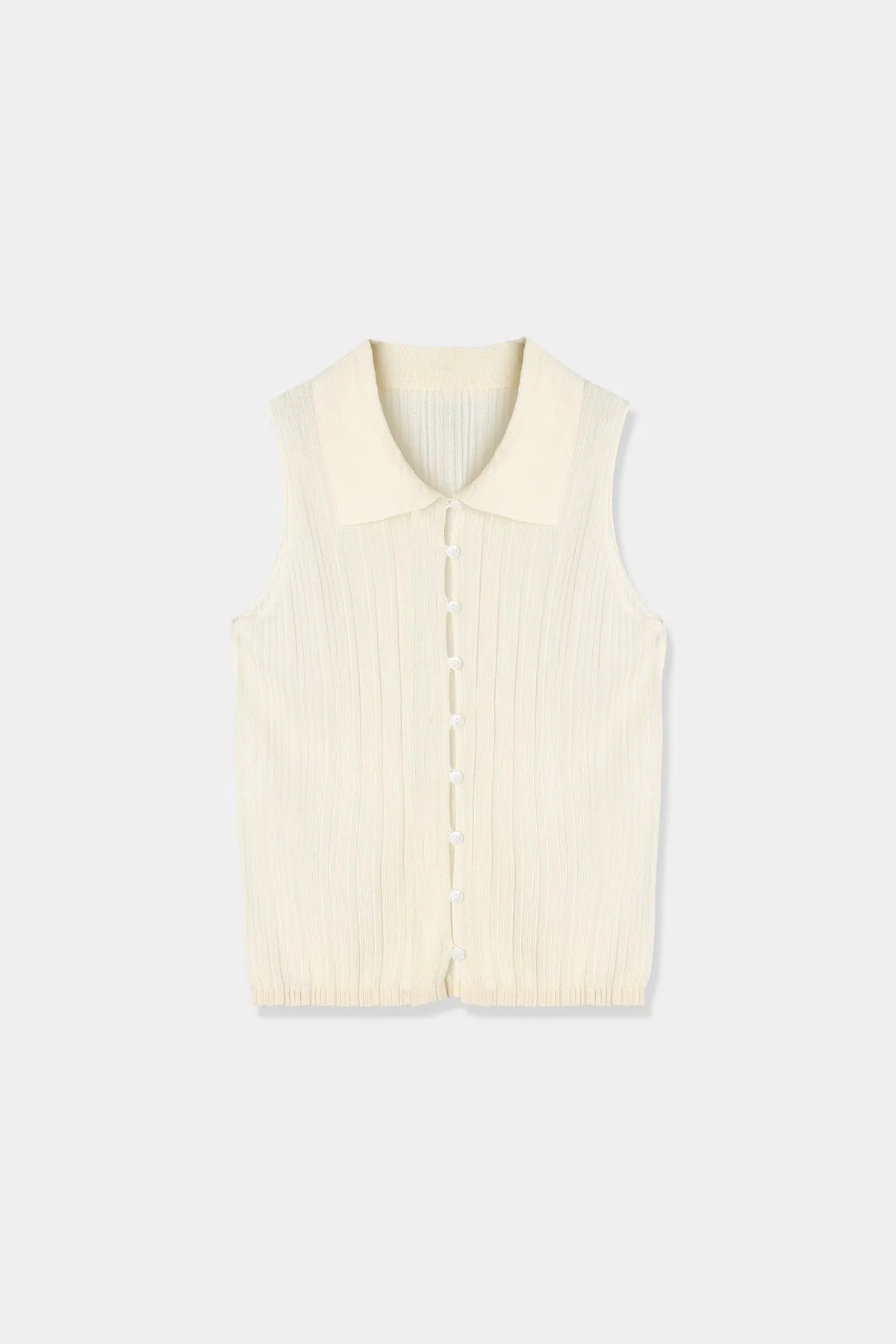 front button knit tops