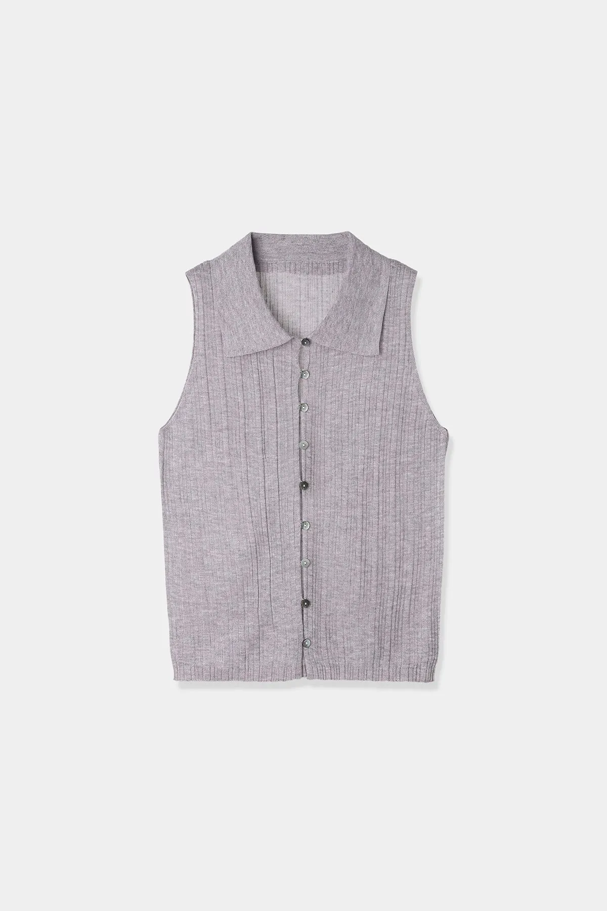 front button knit tops