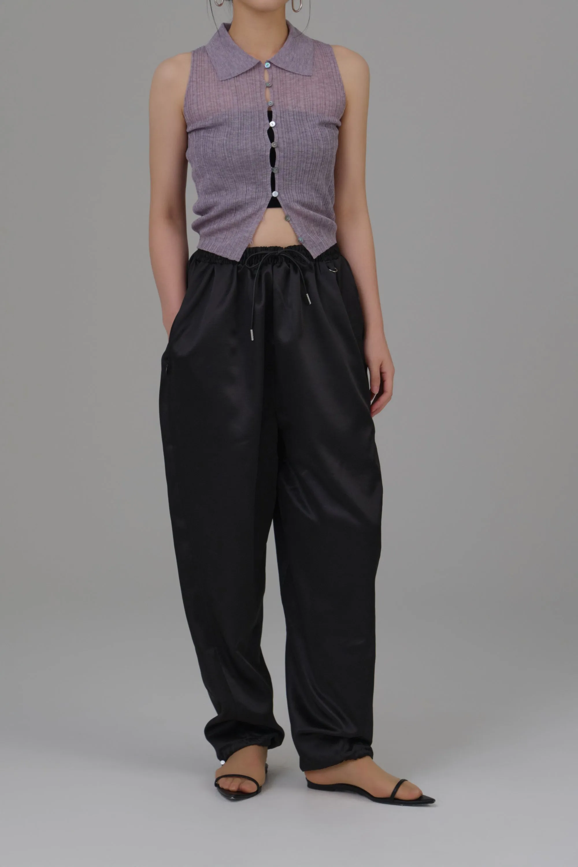 front button knit tops