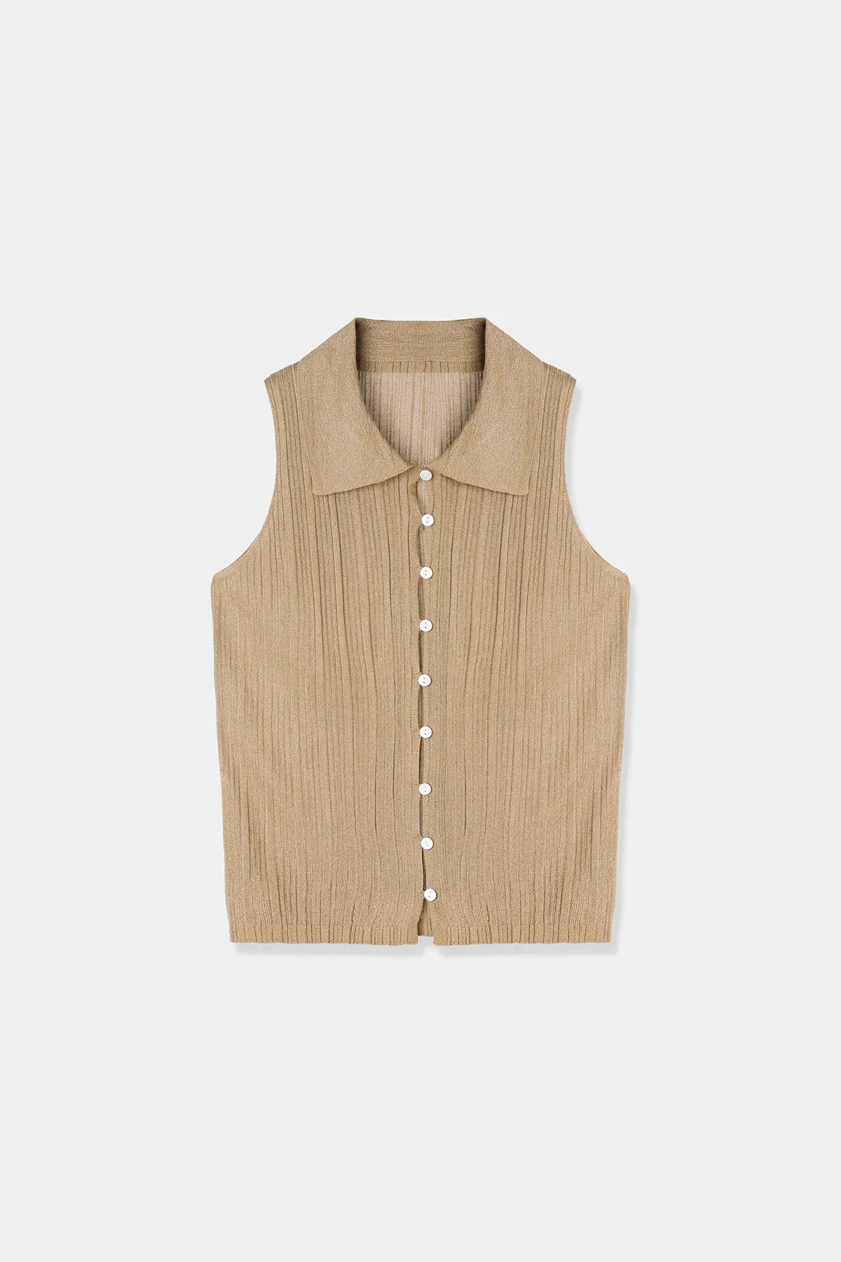 front button knit tops