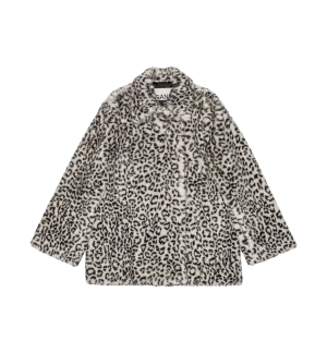 GANNI Leopard Faux Fur Jacket
