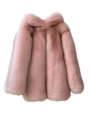 Gigi Hadid Pink Faux Fur Jacket