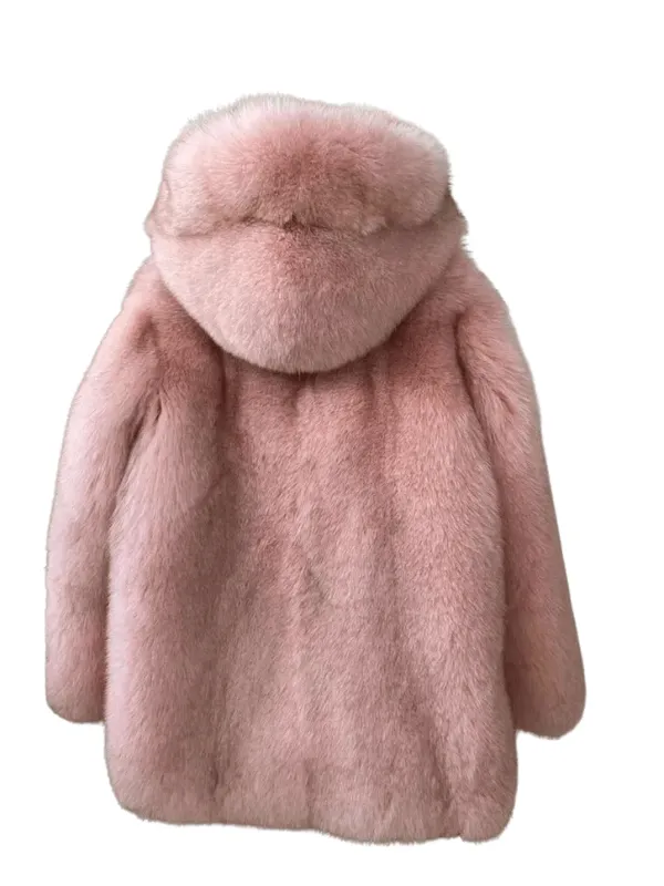 Gigi Hadid Pink Faux Fur Jacket