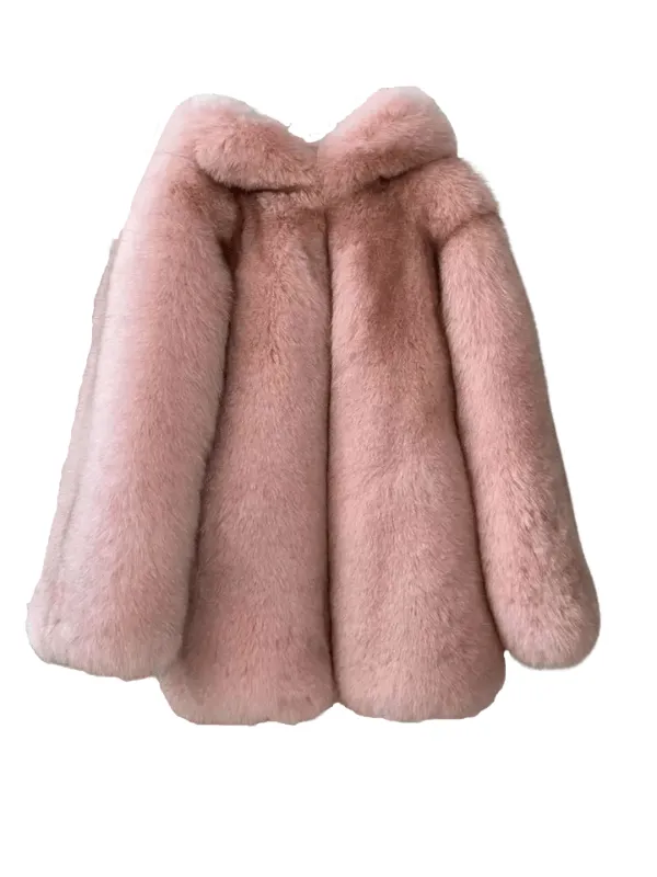 Gigi Hadid Pink Faux Fur Jacket
