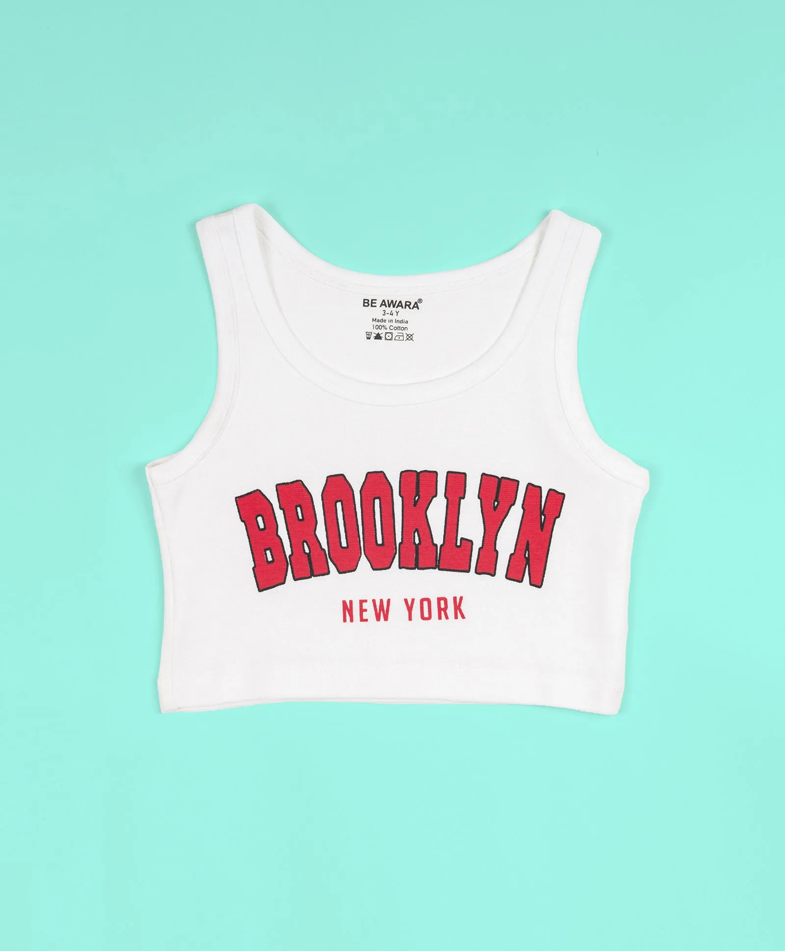 Girls New York Print Sleeveless Tank Top & Sweatpants Set