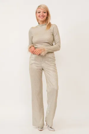 Glamour Glitter High Waist Wide Leg Pant
