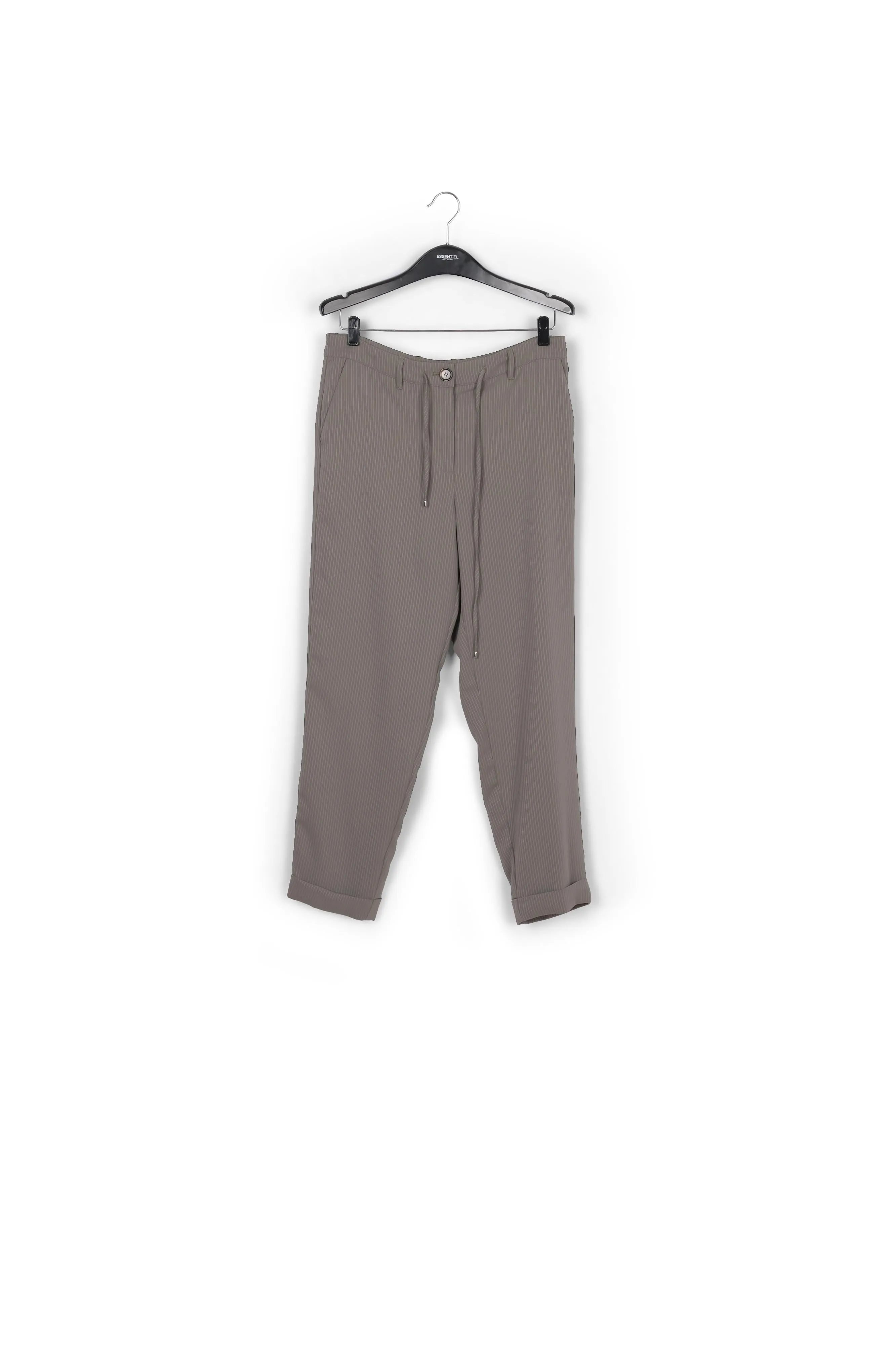 Grey striped tapered pants