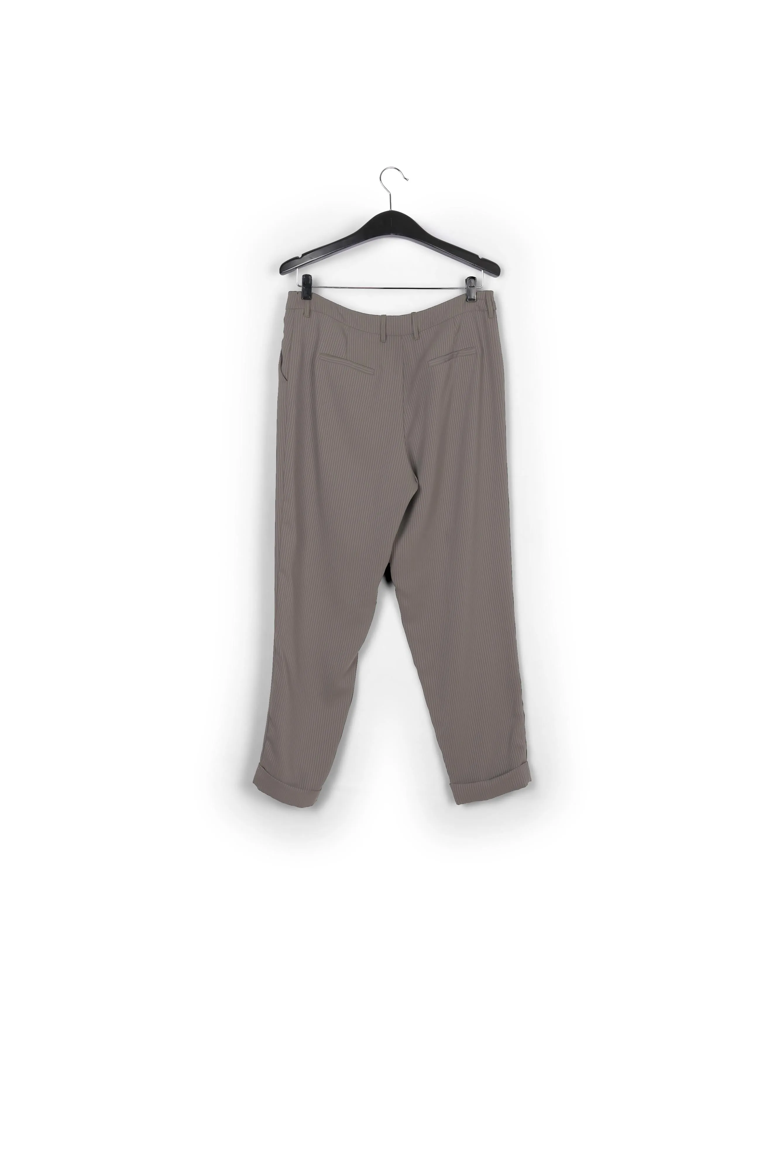 Grey striped tapered pants