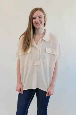 HAILEY HALF BUTTON TOP