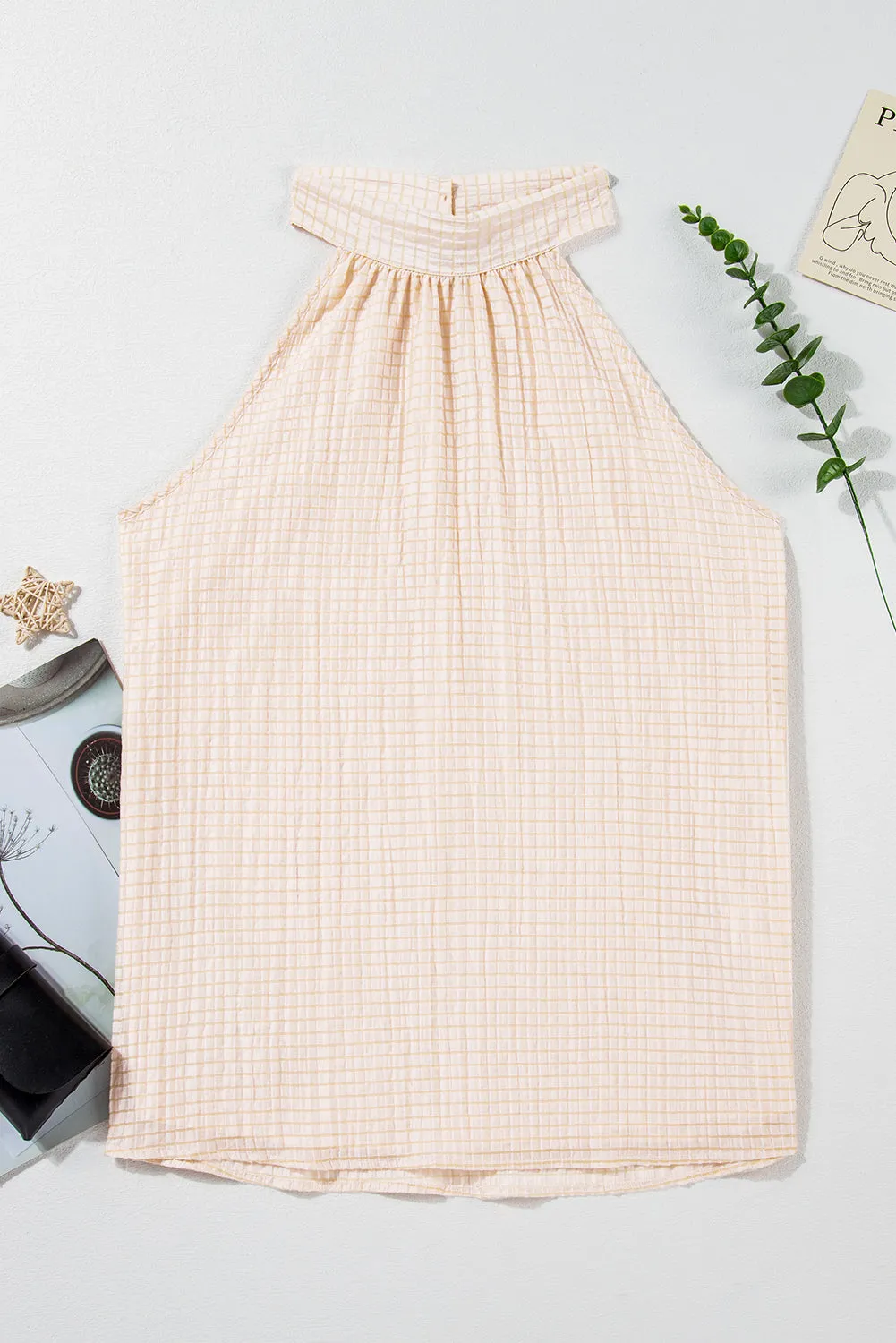 Halter Button Sleeveless Top