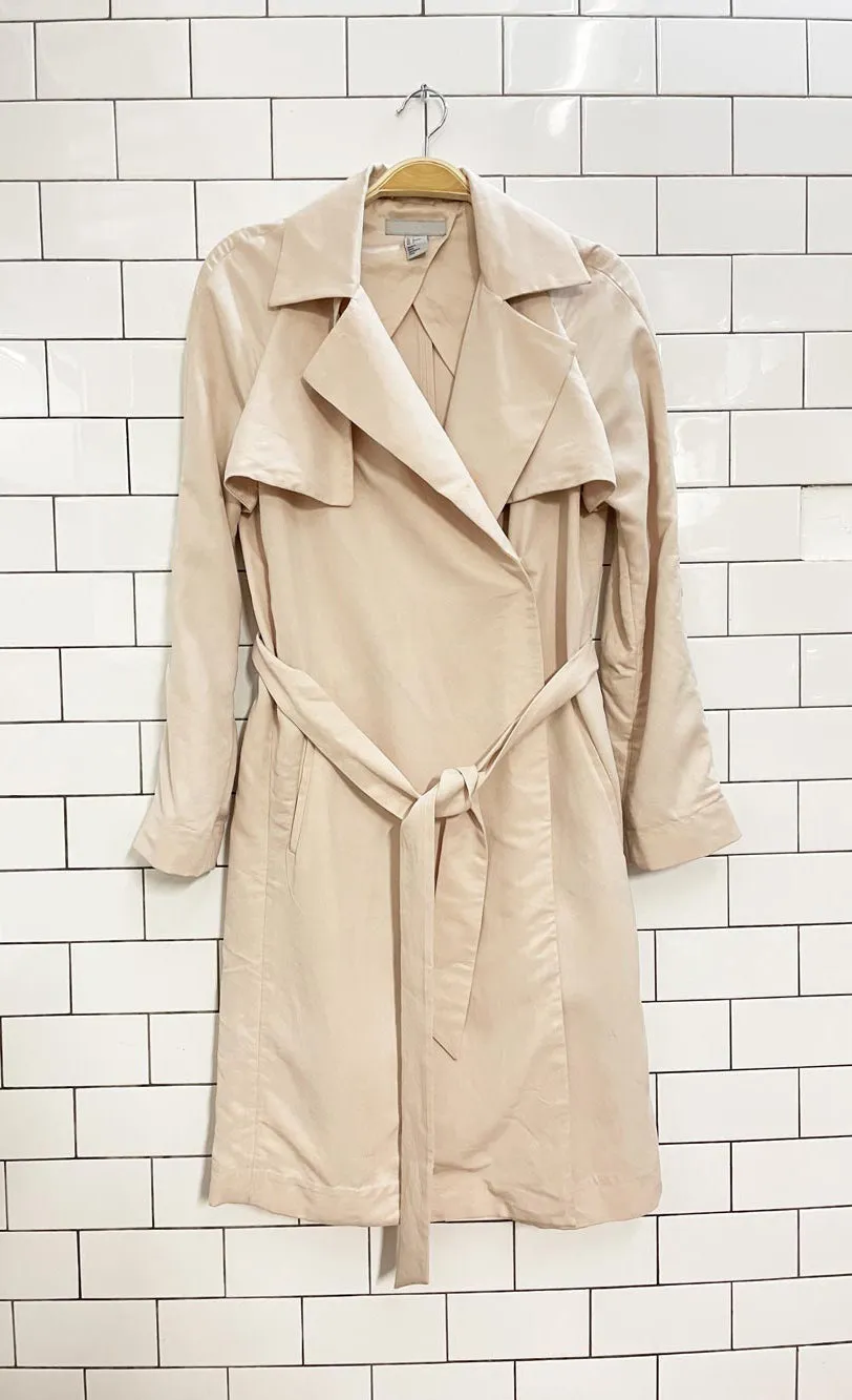 h&m soft touch snap button trench coat