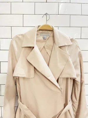 h&m soft touch snap button trench coat