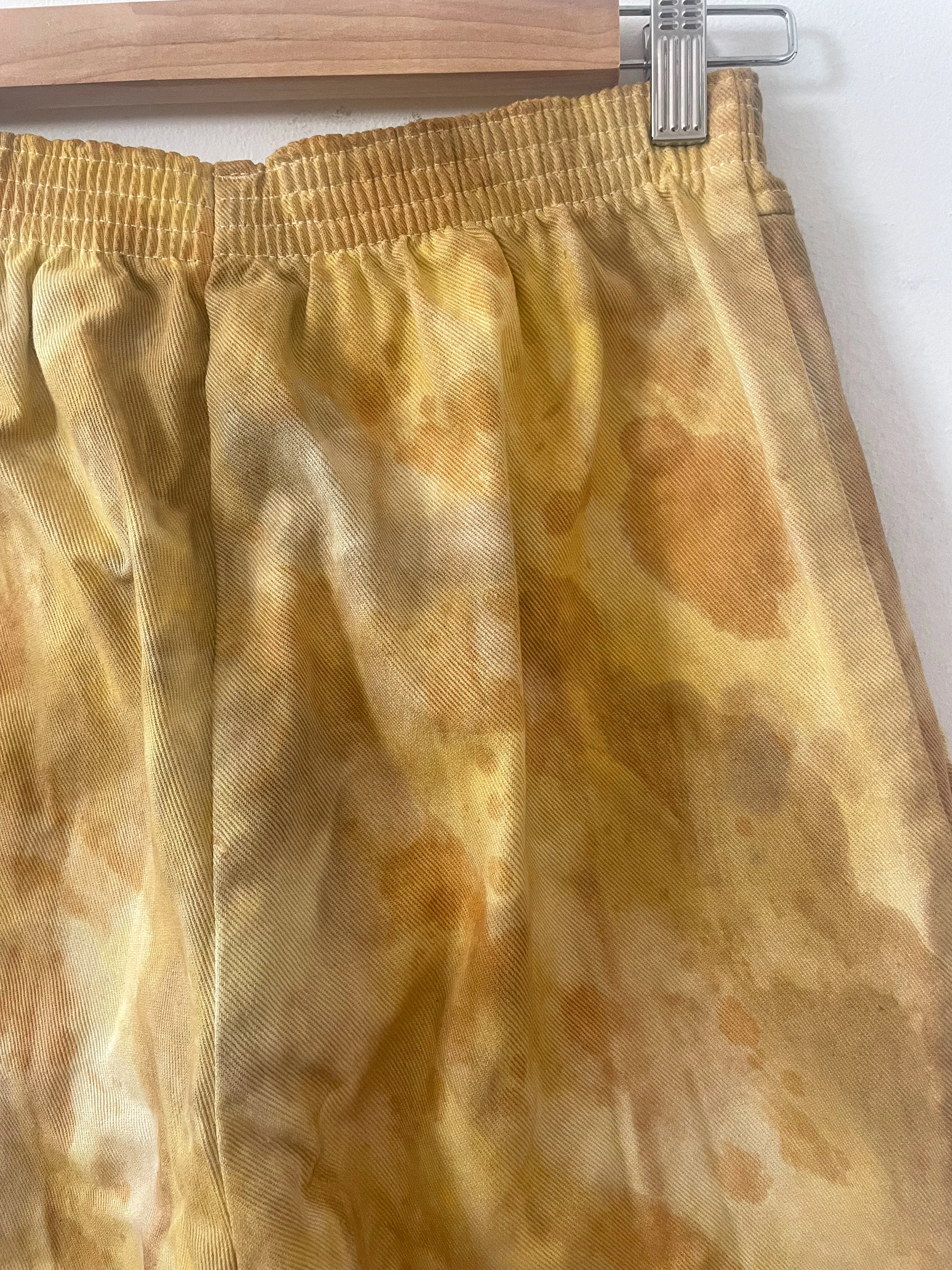 Hand-Dyed & Painted Cotton Twill Trousers - Orange Osage