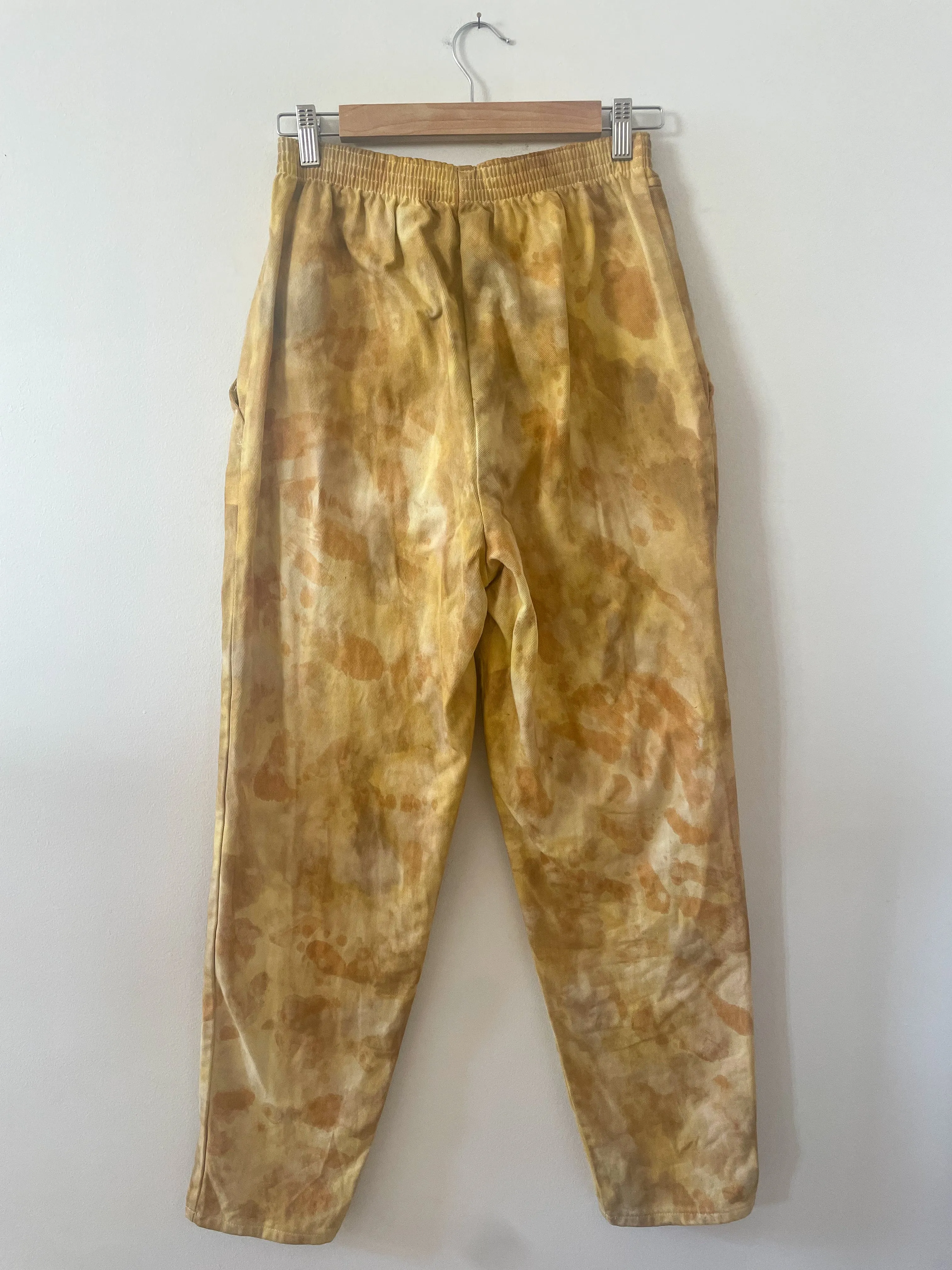 Hand-Dyed & Painted Cotton Twill Trousers - Orange Osage