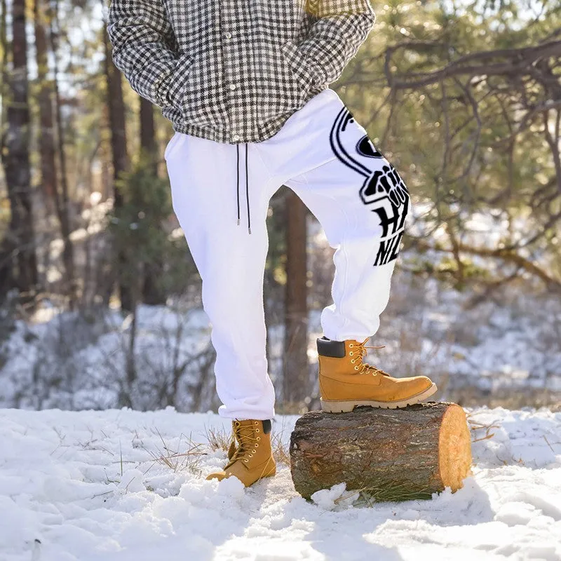 HAVE A NICE DAY Skull with Helmet GRAPHIC PRINT JOGGERS