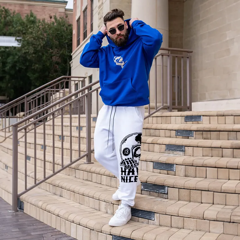 HAVE A NICE DAY Skull with Helmet GRAPHIC PRINT JOGGERS