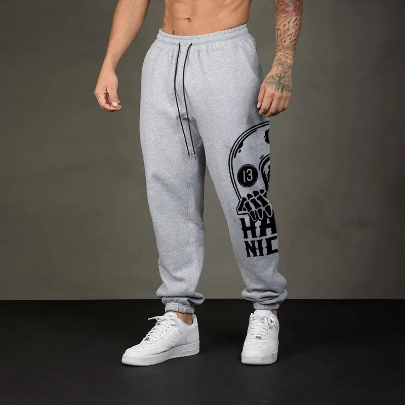 HAVE A NICE DAY Skull with Helmet GRAPHIC PRINT JOGGERS