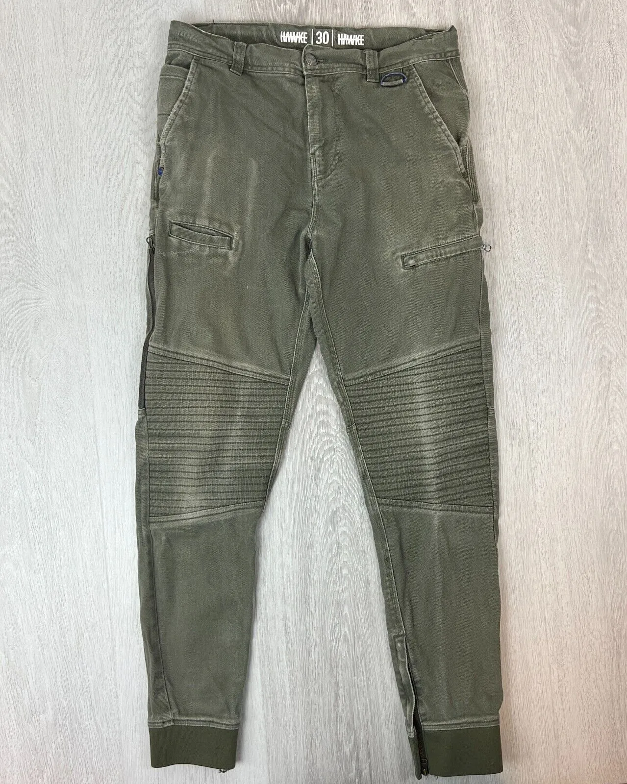 HAWKE Mens Green Tapered Jogger Jeans Size 30