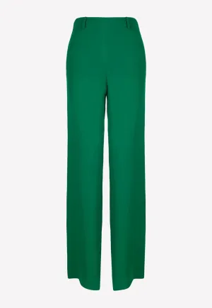 High-Waist Tailored Silk Pants