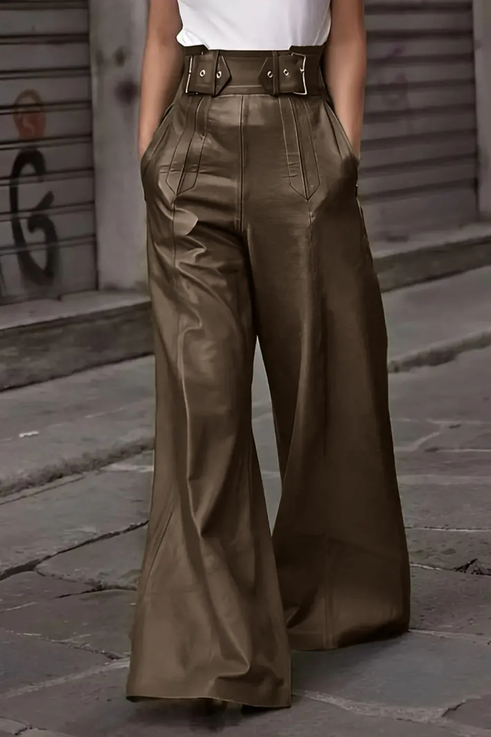 High Waist Wide Flare Pants