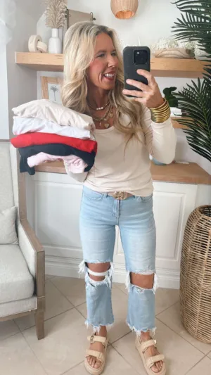 Hold Tight Scoop Neck Long Sleeve Top | SALTY WAVE *DEAL-FINAL SALE