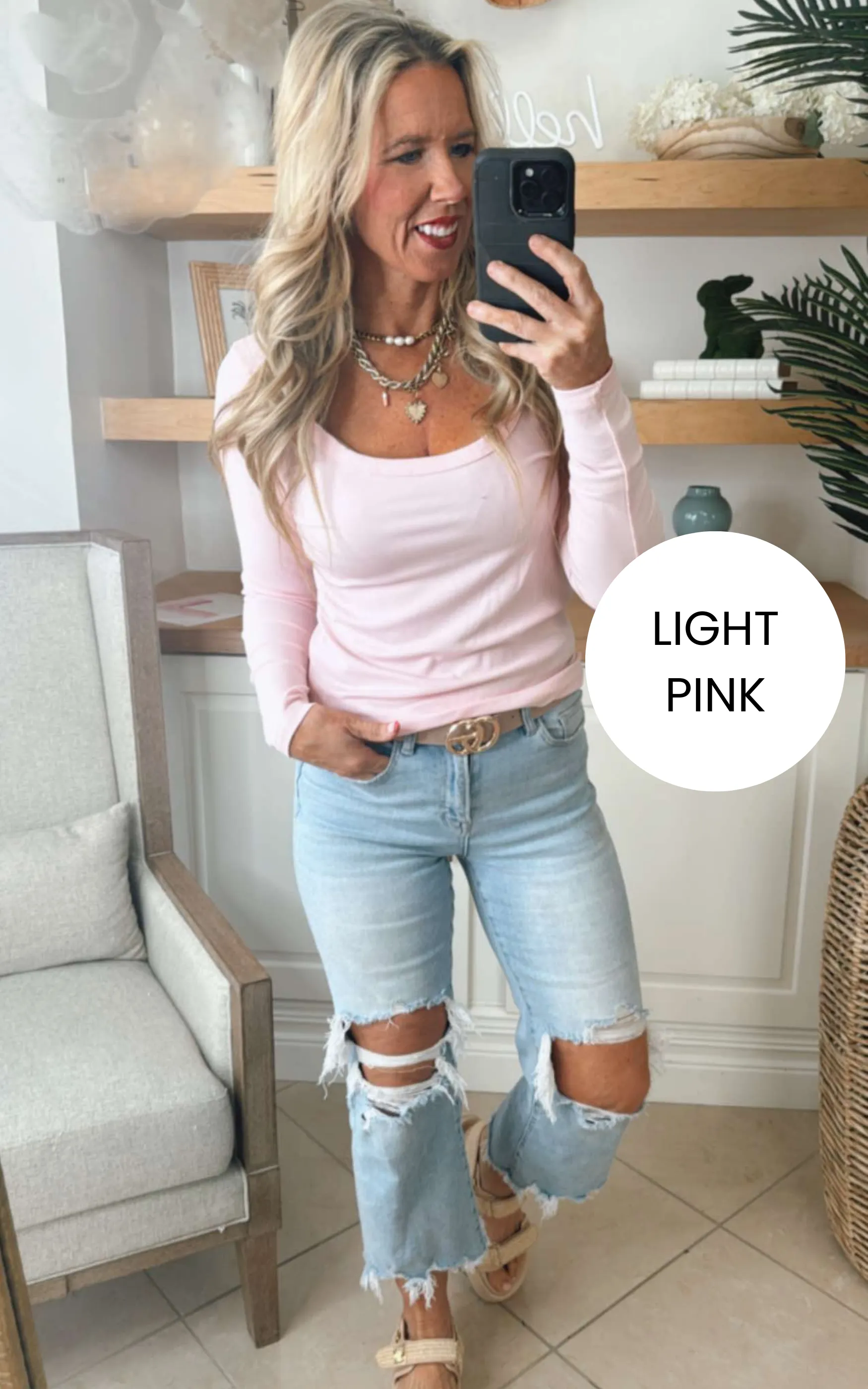 Hold Tight Scoop Neck Long Sleeve Top | SALTY WAVE *DEAL-FINAL SALE