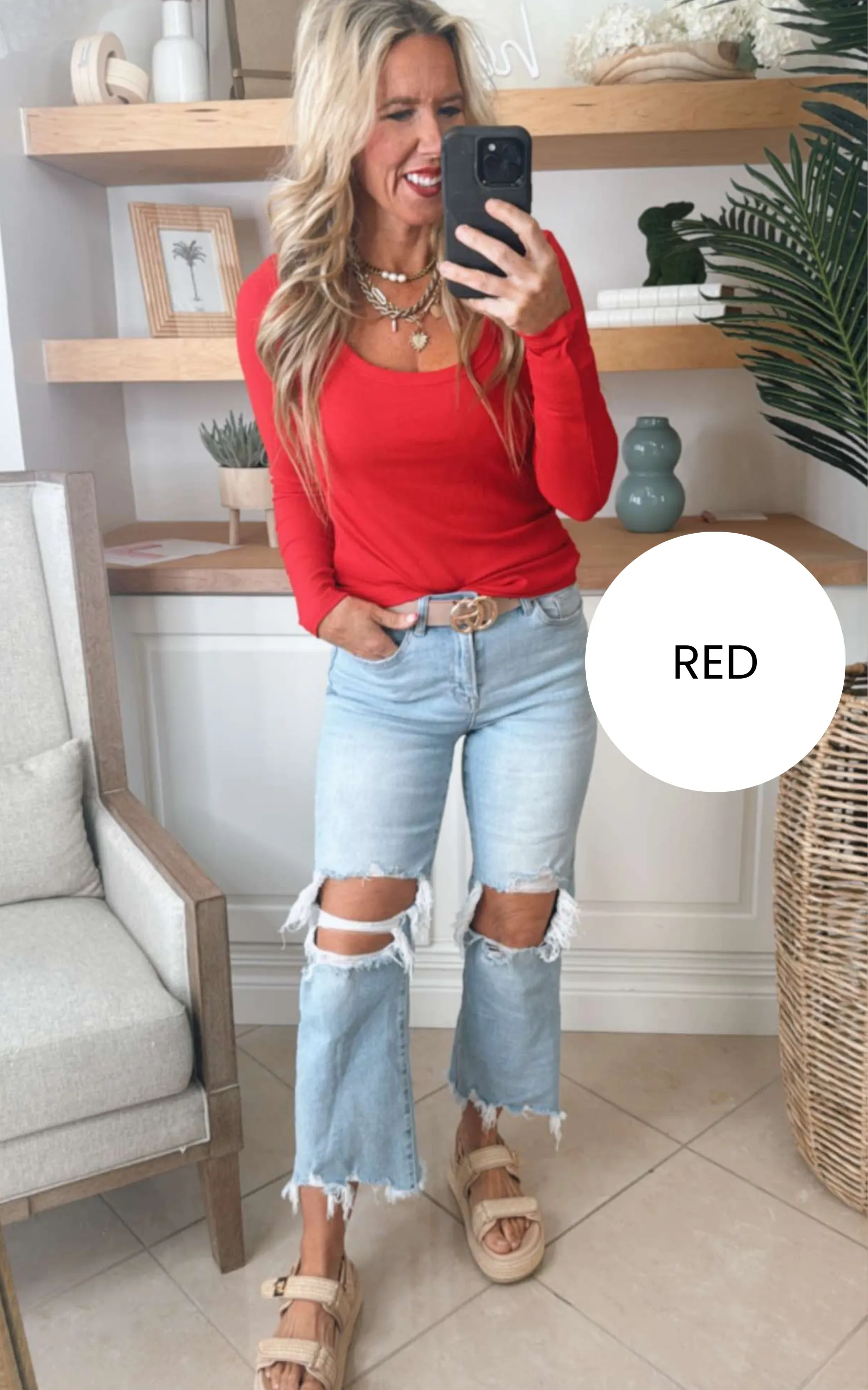 Hold Tight Scoop Neck Long Sleeve Top | SALTY WAVE *DEAL-FINAL SALE