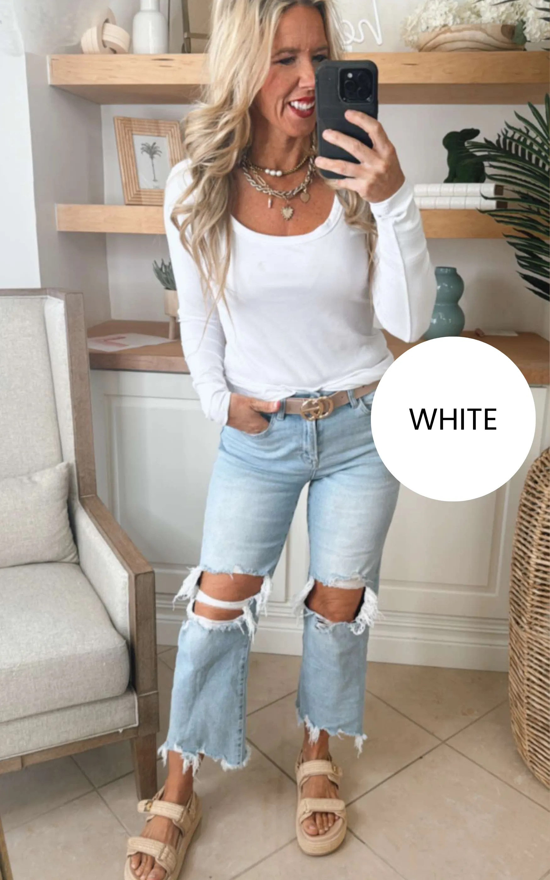 Hold Tight Scoop Neck Long Sleeve Top | SALTY WAVE *DEAL-FINAL SALE