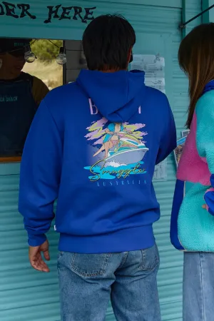 Hoodie in Bright Blue Kangaroo Jetski