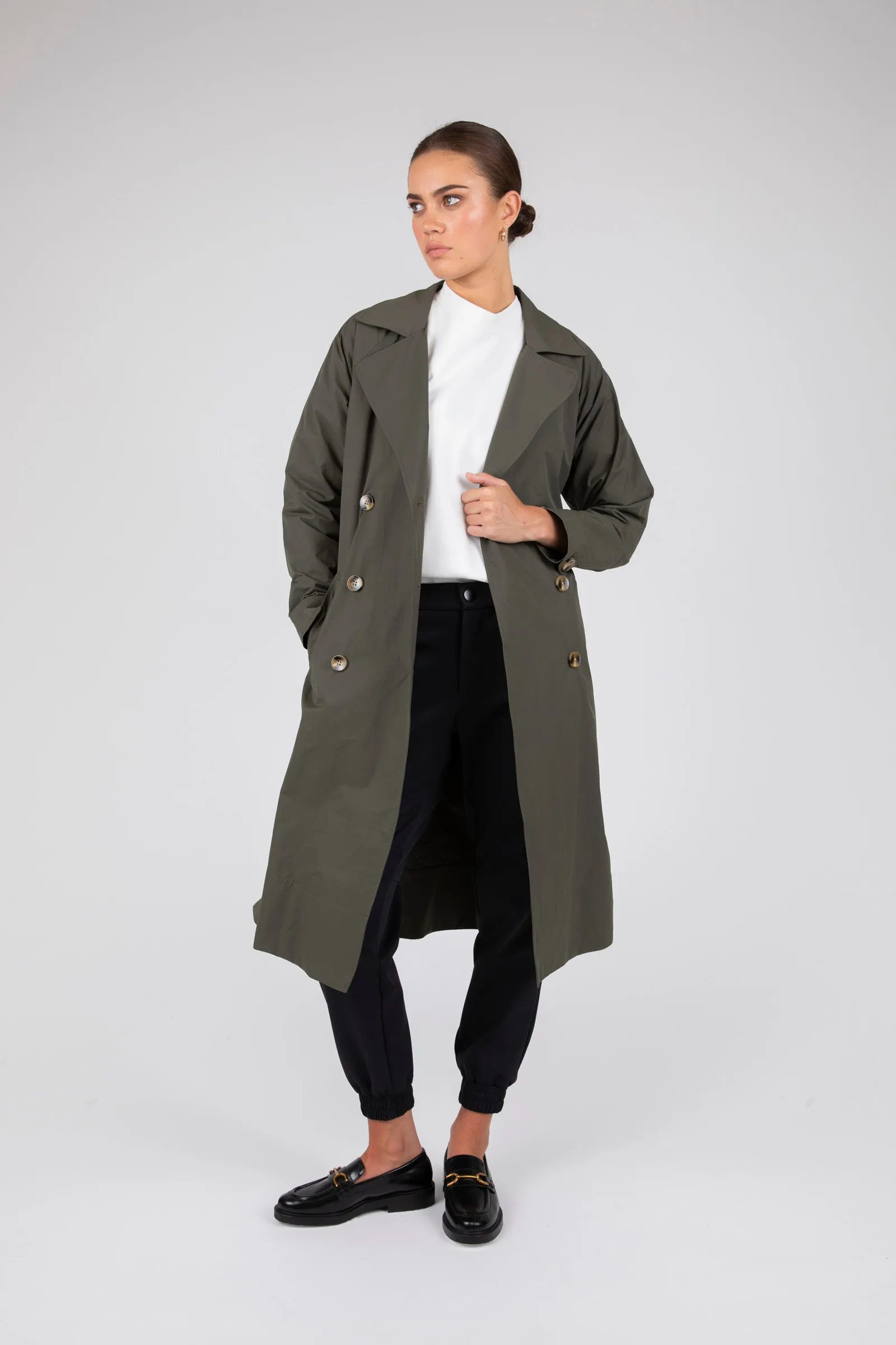 Hybrid Trench Coat - Cypress