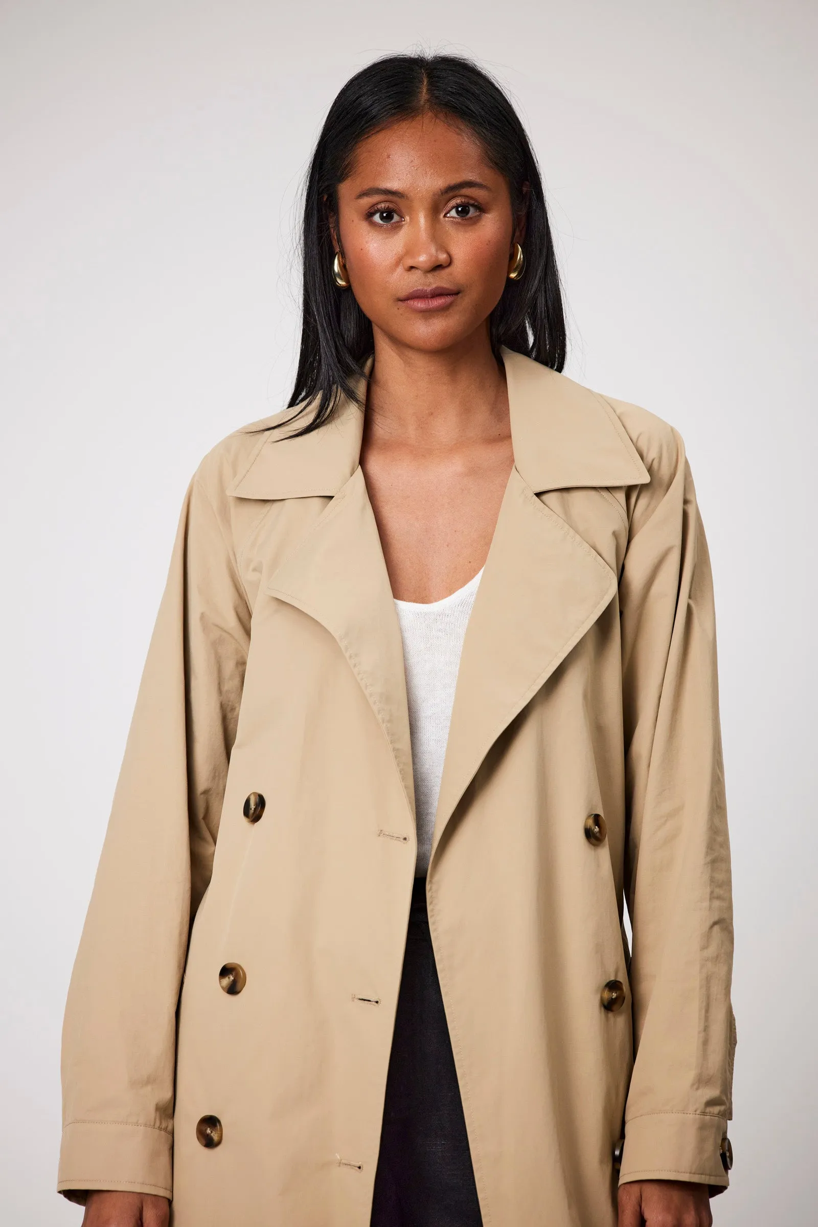Hybrid Trench Coat - Natural