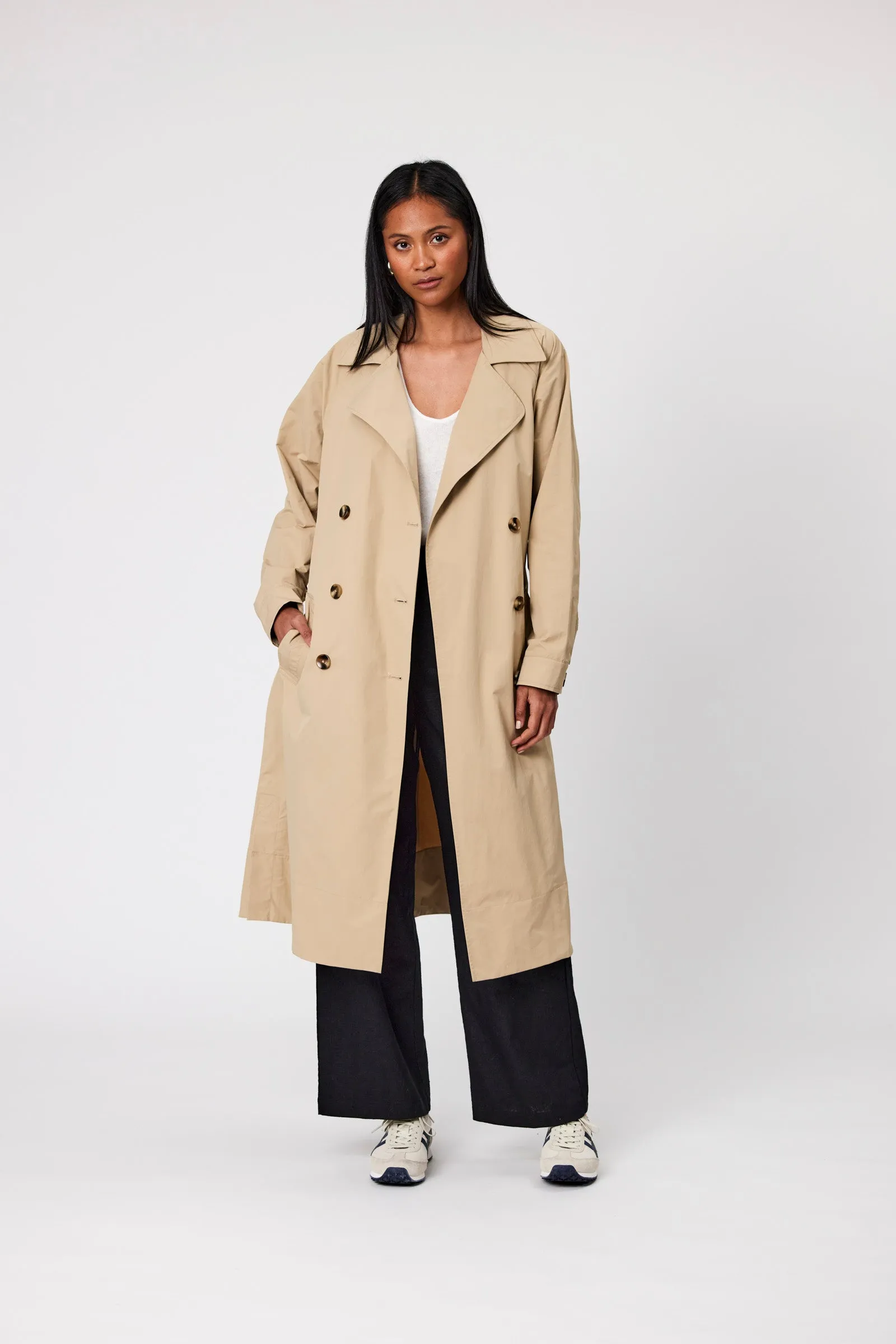 Hybrid Trench Coat - Natural