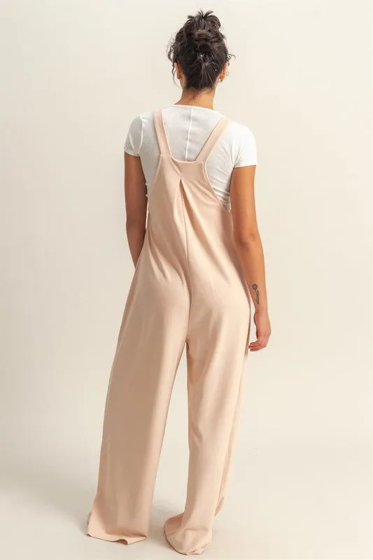 HYFVE Pleated Detail Front Pocket Wide Strap Overalls S-L