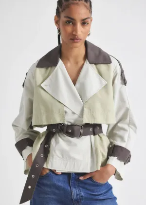 Ines Cropped Trench Jacket - Calico Multi