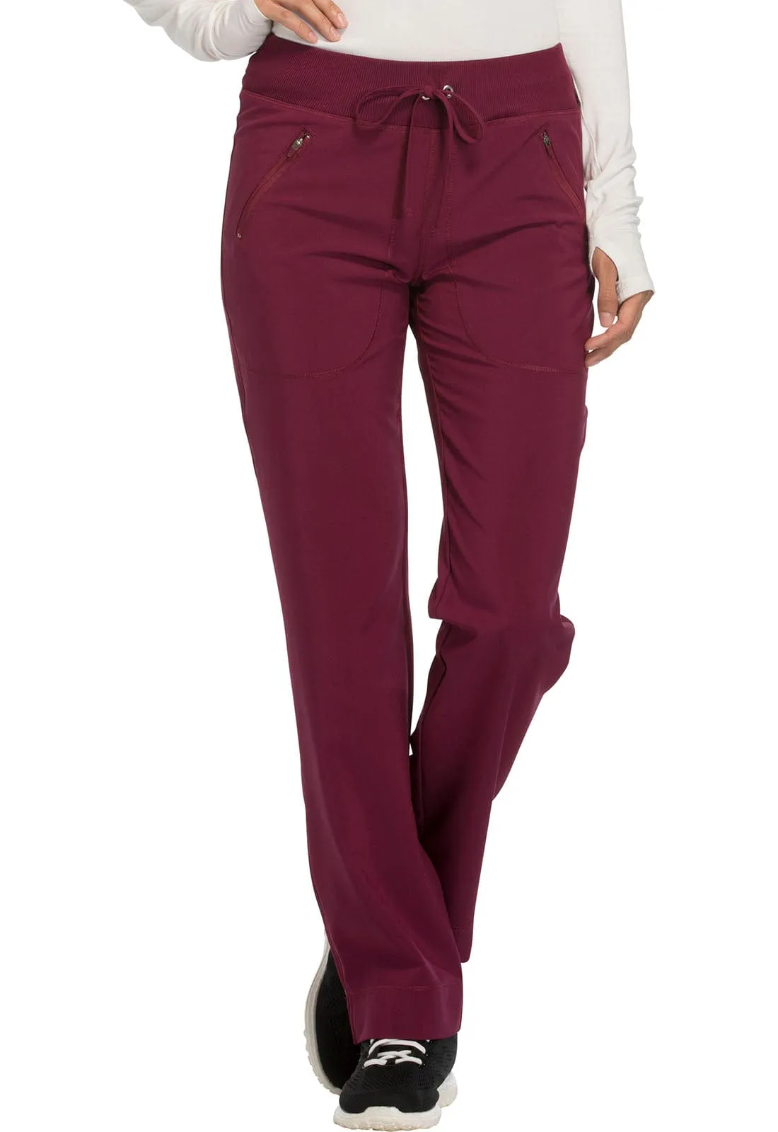 Infinity CK100A Scrubs Pants Womens Mid Rise Tapered Leg Drawstring Wine