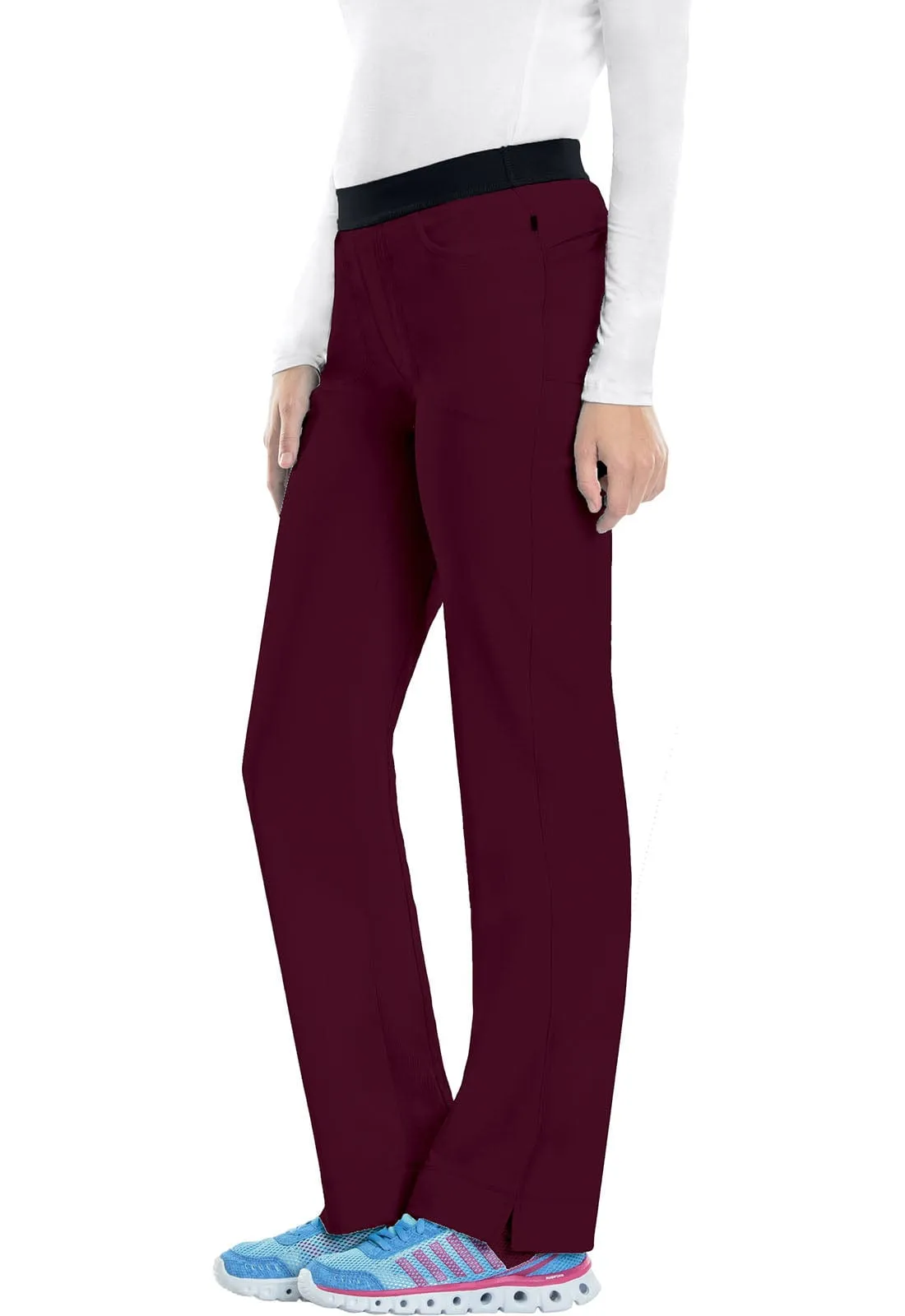 Infinity CK100A Scrubs Pants Womens Mid Rise Tapered Leg Drawstring Wine
