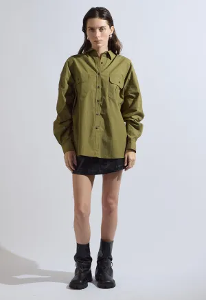 Jackie Olive Button Up