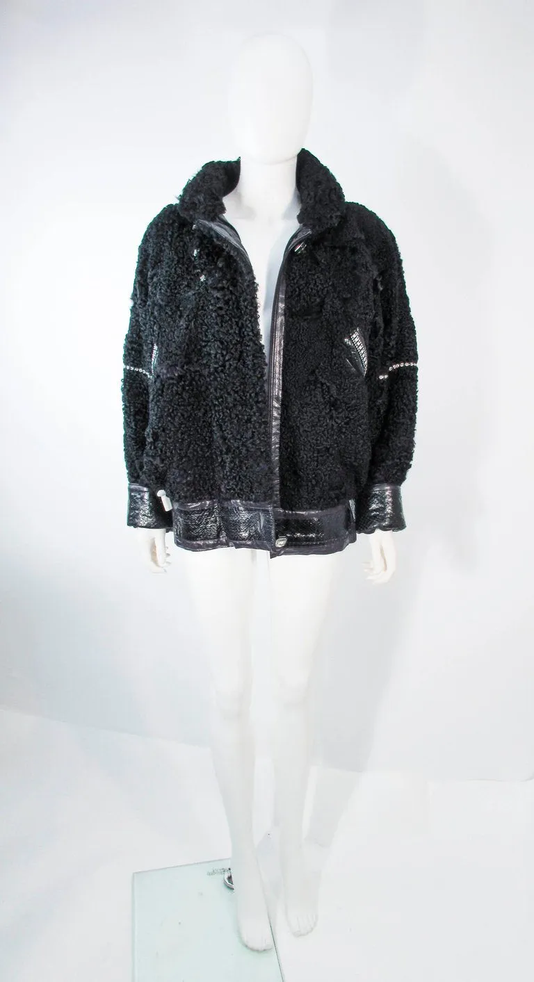 JACQUES SAINT LAURENT Black Jacket w/ Rhinestones Trim 38