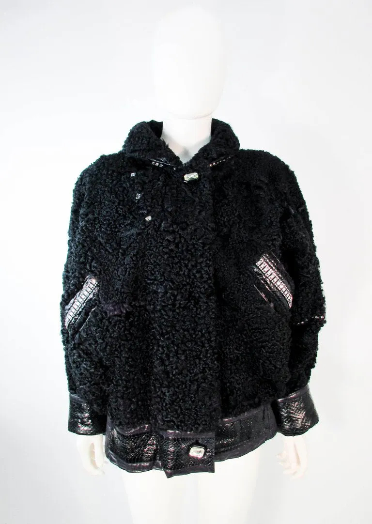 JACQUES SAINT LAURENT Black Jacket w/ Rhinestones Trim 38