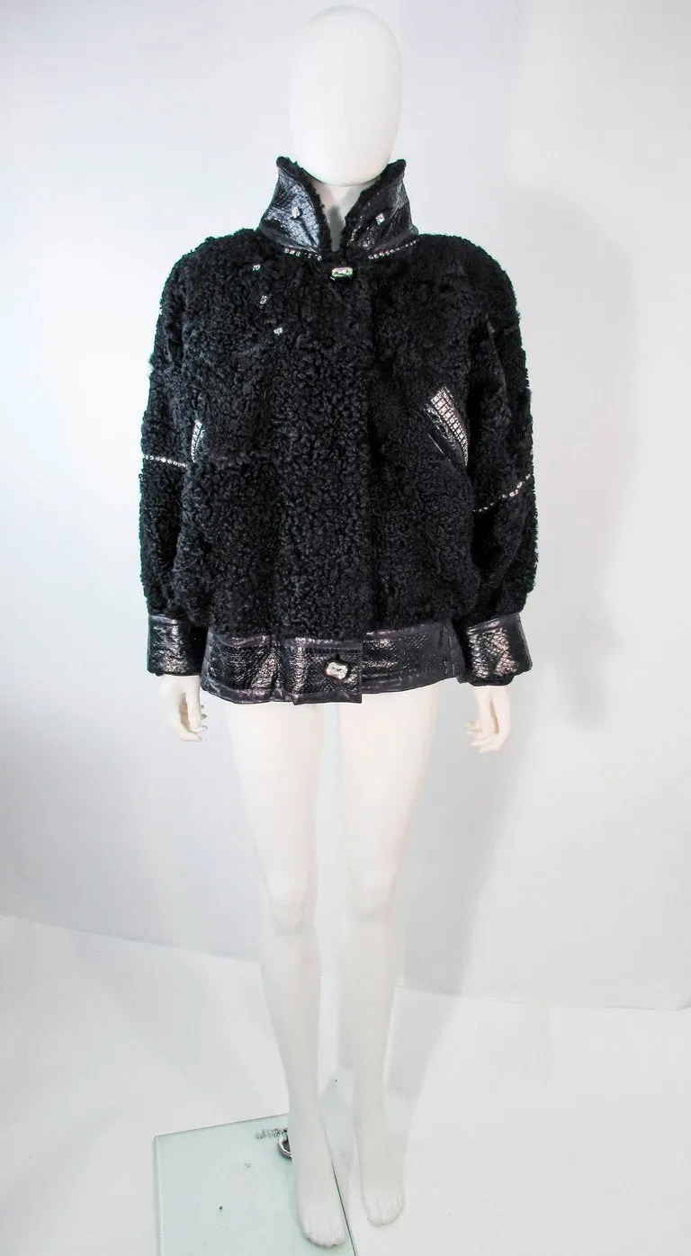 JACQUES SAINT LAURENT Black Jacket w/ Rhinestones Trim 38