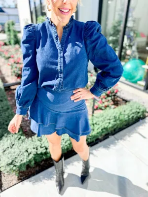 Jamie Denim Button Top