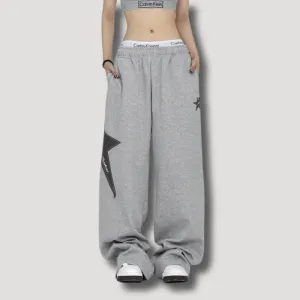 Joggingbroek Met Ster - Oversized Dames Broek - Sweatpants