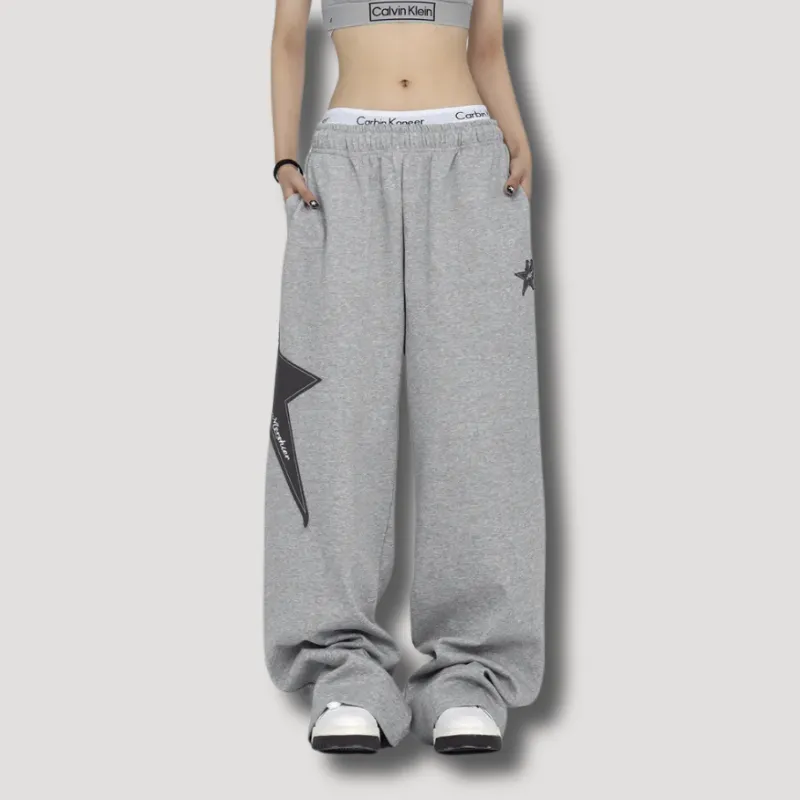 Joggingbroek Met Ster - Oversized Dames Broek - Sweatpants