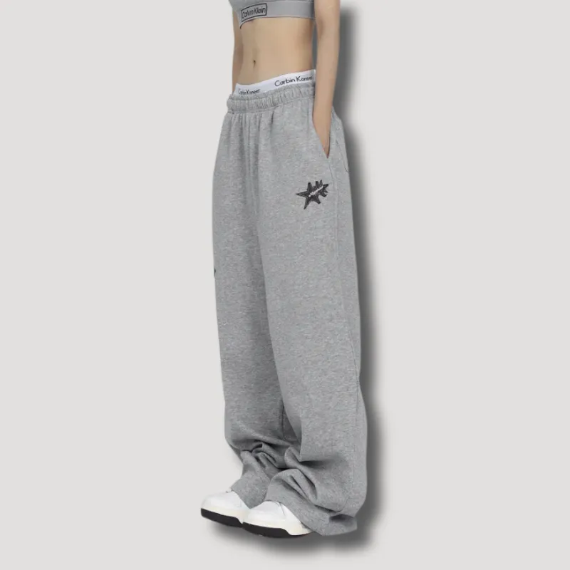 Joggingbroek Met Ster - Oversized Dames Broek - Sweatpants