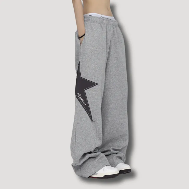 Joggingbroek Met Ster - Oversized Dames Broek - Sweatpants