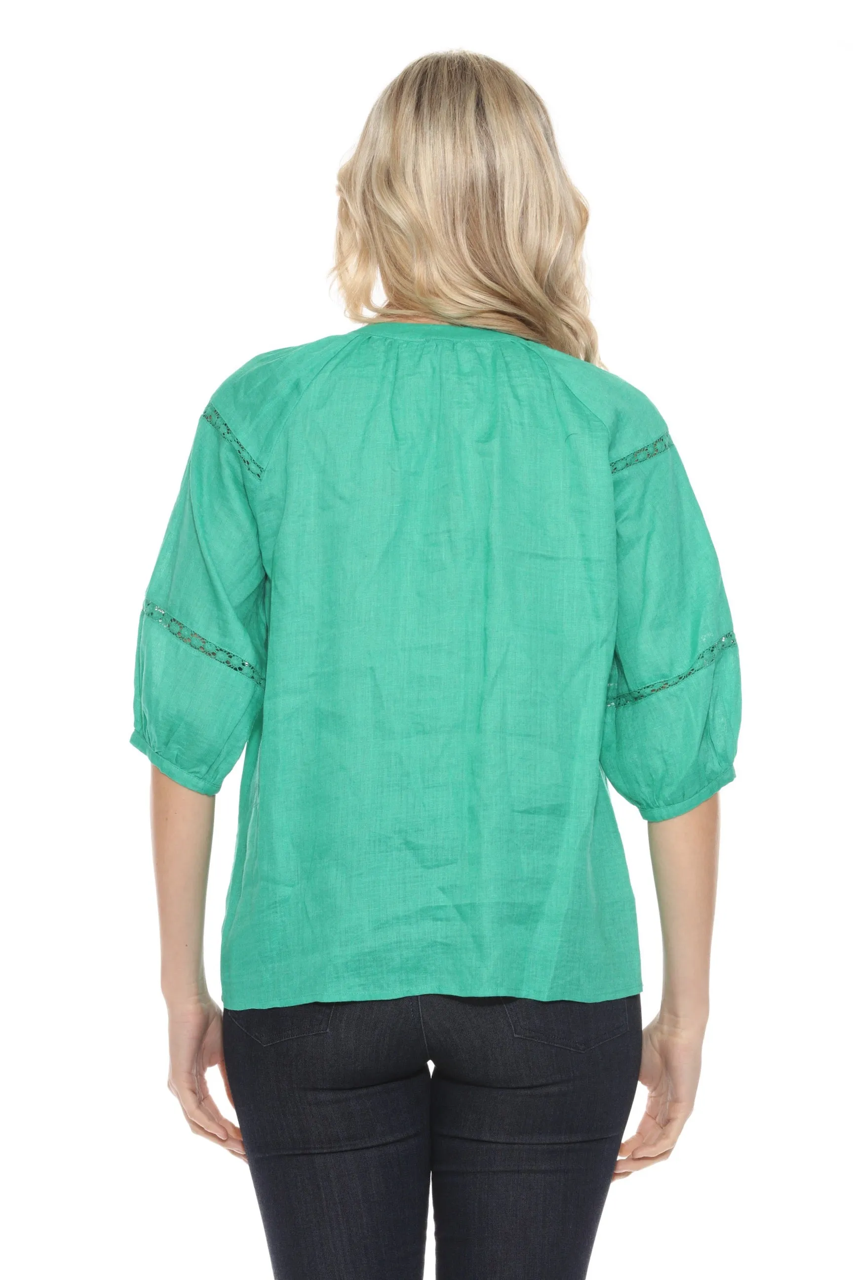 Johnny Was Calme Raglan Sleeve Button-Down Top O21054 *