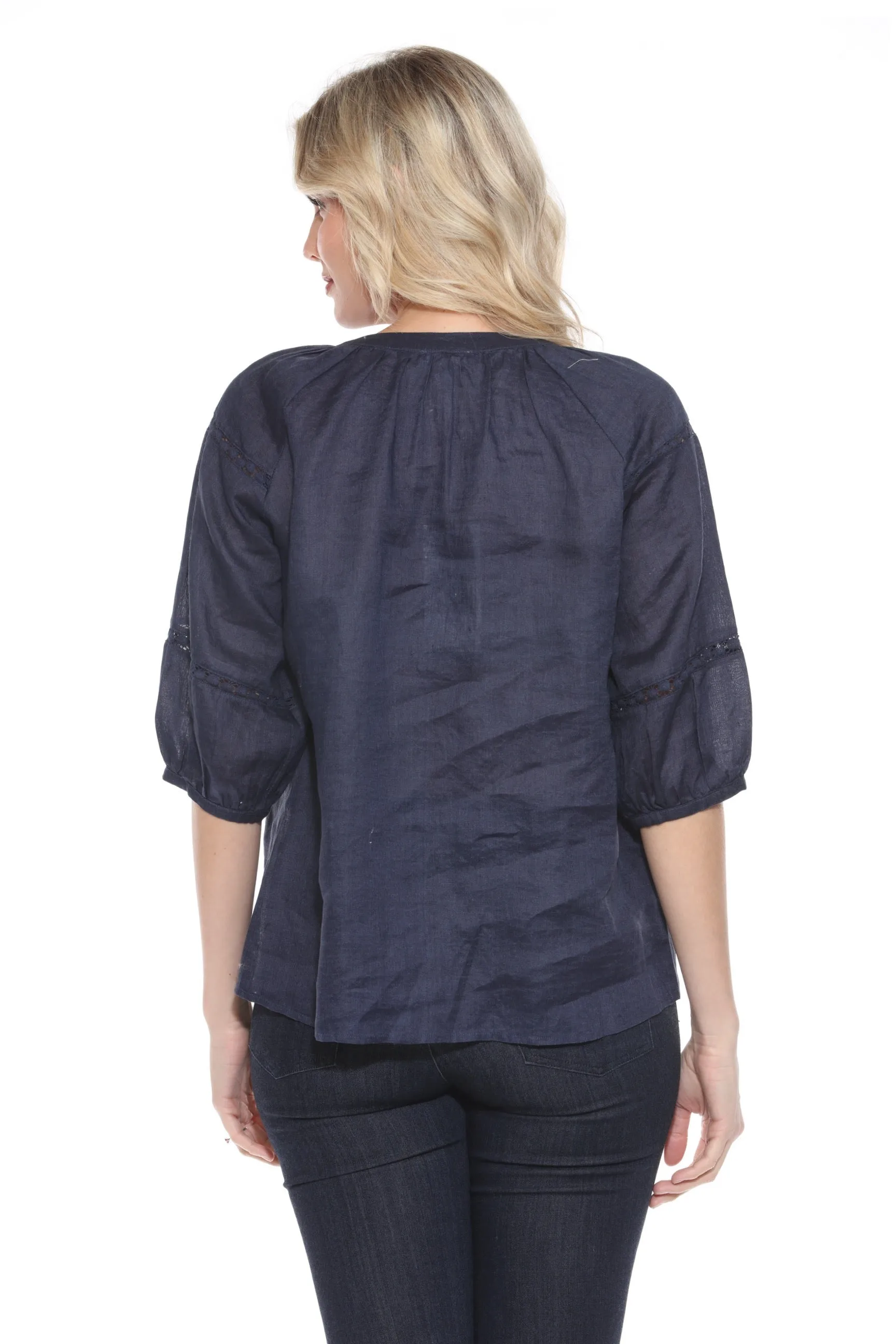 Johnny Was Calme Raglan Sleeve Button-Down Top O21054 *