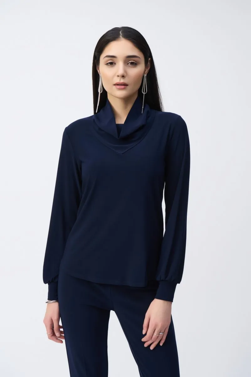 Joseph Ribkoff Cowl Neck Puff Sleeve Top 243063