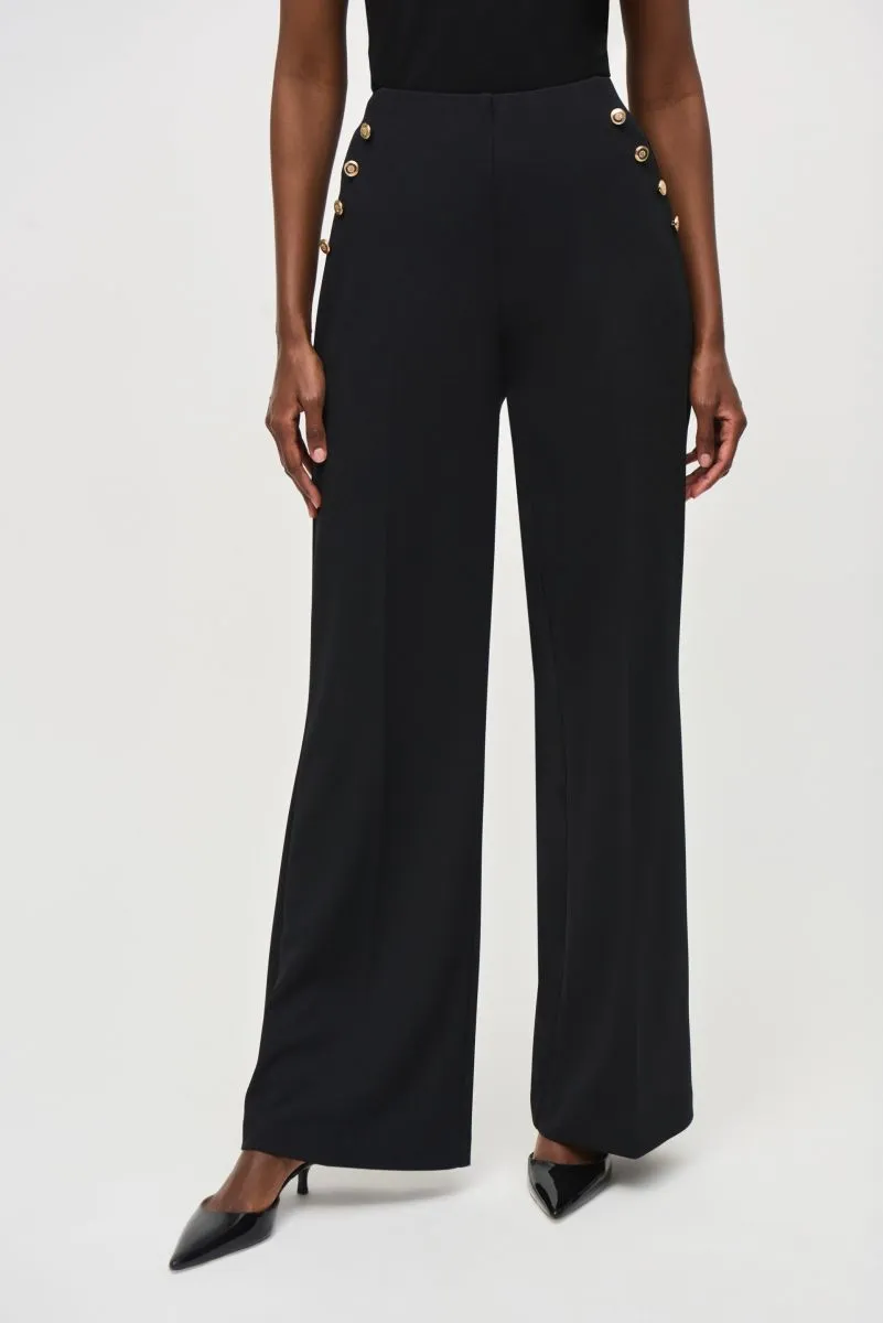Joseph Ribkoff High Rise Classic Wide-Leg Trouser Pants 243046